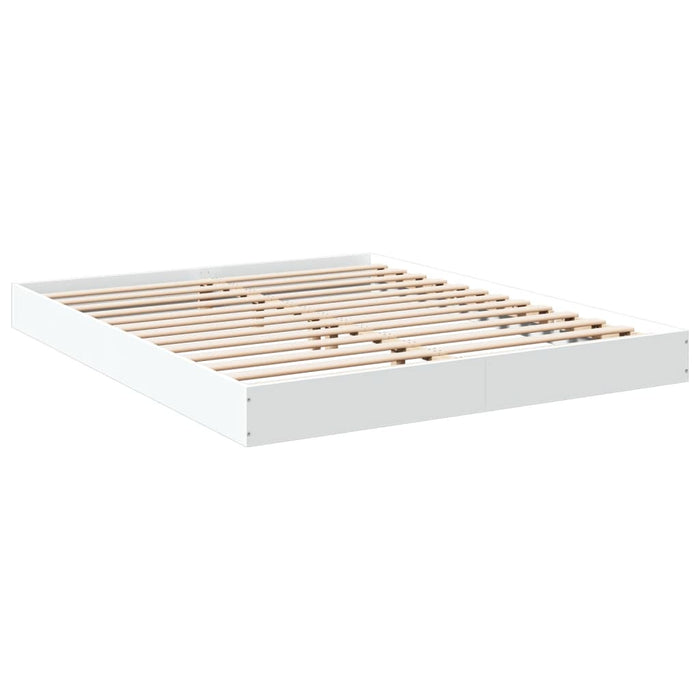 Bed Frame without Mattress White 150x200 cm King Size Engineered Wood