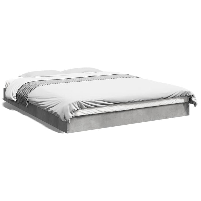 Bed Frame without Mattress Concrete Grey 150x200 cm King Size