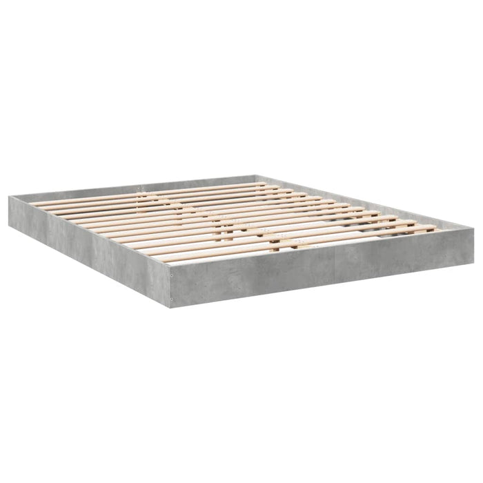 Bed Frame without Mattress Concrete Grey 150x200 cm King Size