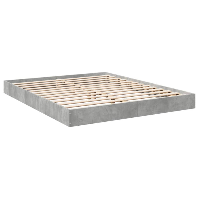 Bed Frame without Mattress Concrete Grey 150x200 cm King Size