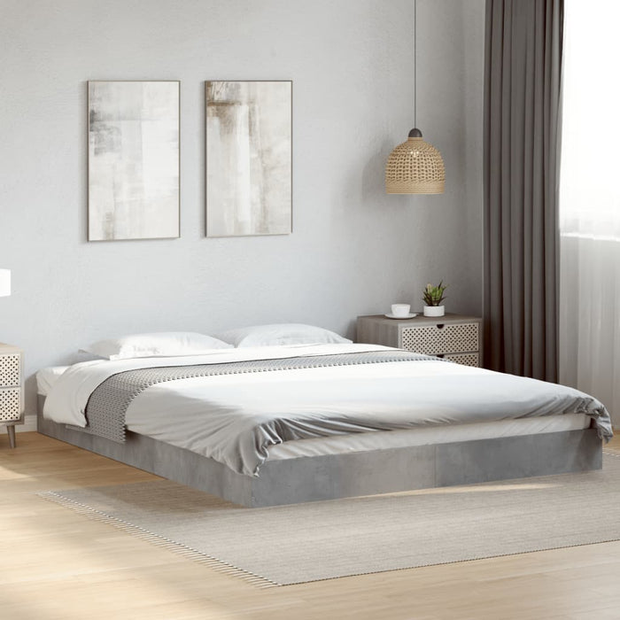 Bed Frame without Mattress Concrete Grey 150x200 cm King Size