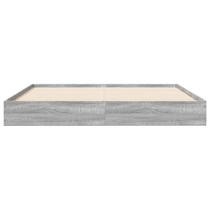 Bed Frame without Mattress Grey Sonoma 140x200 cm Engineered Wood