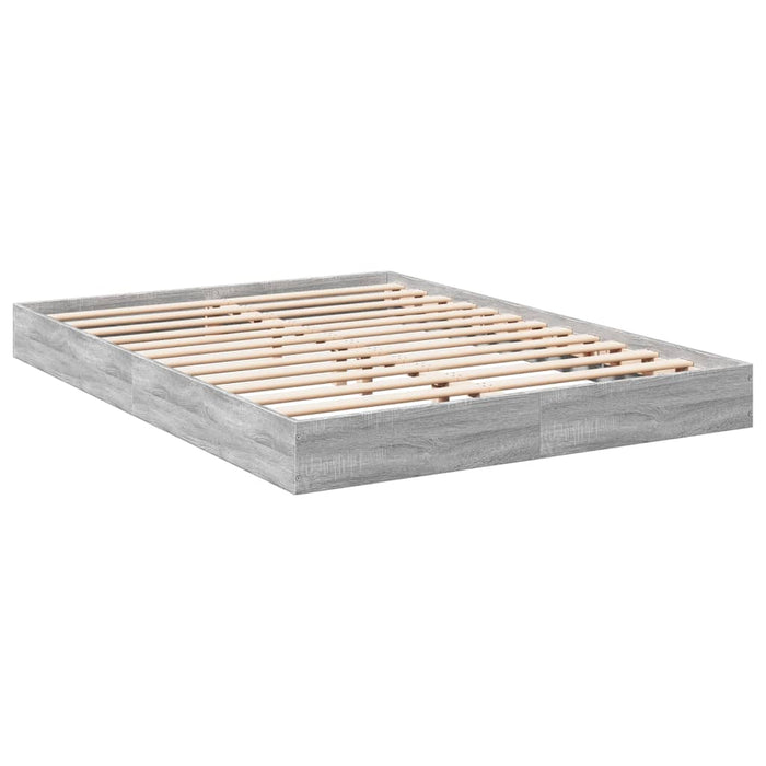 Bed Frame without Mattress Grey Sonoma 140x200 cm Engineered Wood