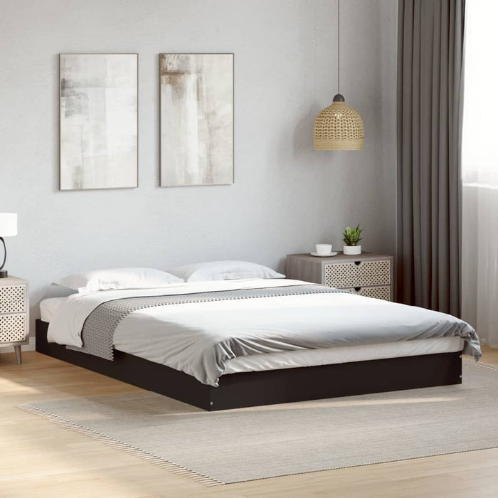 Bed Frame without Mattress Black 120x200 cm Engineered Wood