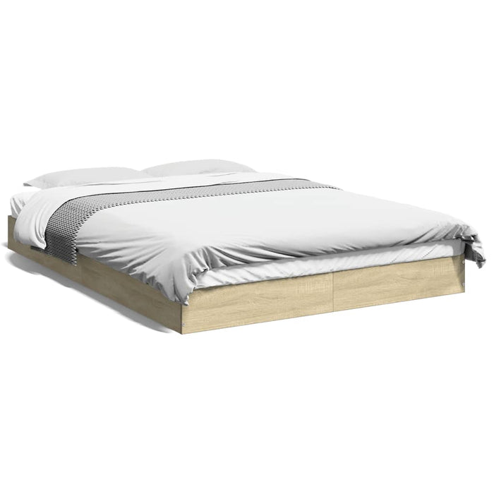 Bed Frame without Mattress Sonoma Oak 120x200 cm Engineered Wood