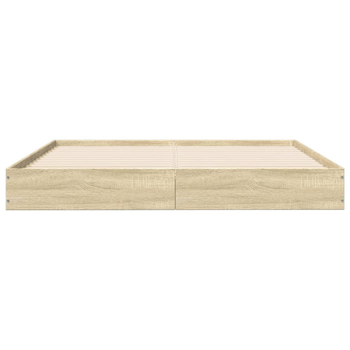 Bed Frame without Mattress Sonoma Oak 120x200 cm Engineered Wood