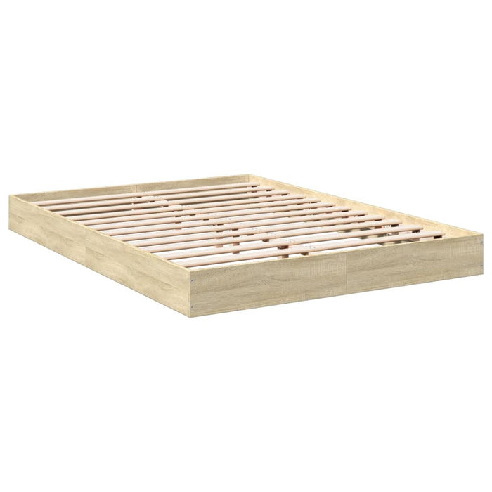 Bed Frame without Mattress Sonoma Oak 120x200 cm Engineered Wood