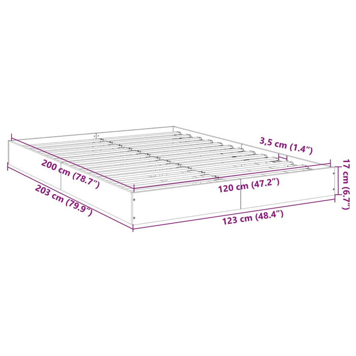 Bed Frame without Mattress Concrete Grey 120x200 cm