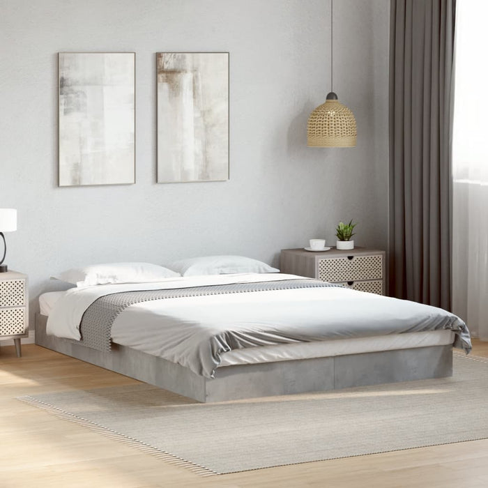 Bed Frame without Mattress Concrete Grey 120x200 cm