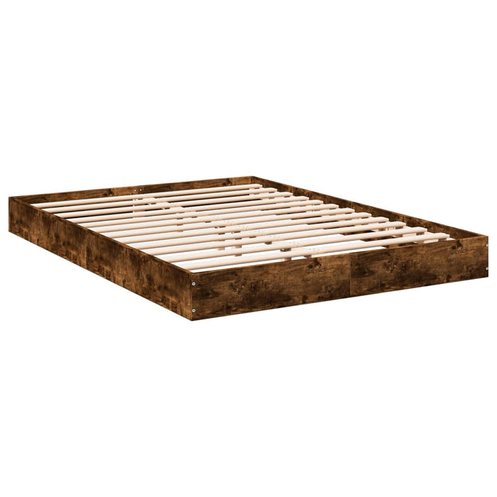 Bed Frame without Mattress Smoked Oak 120x200 cm Engineered Wood