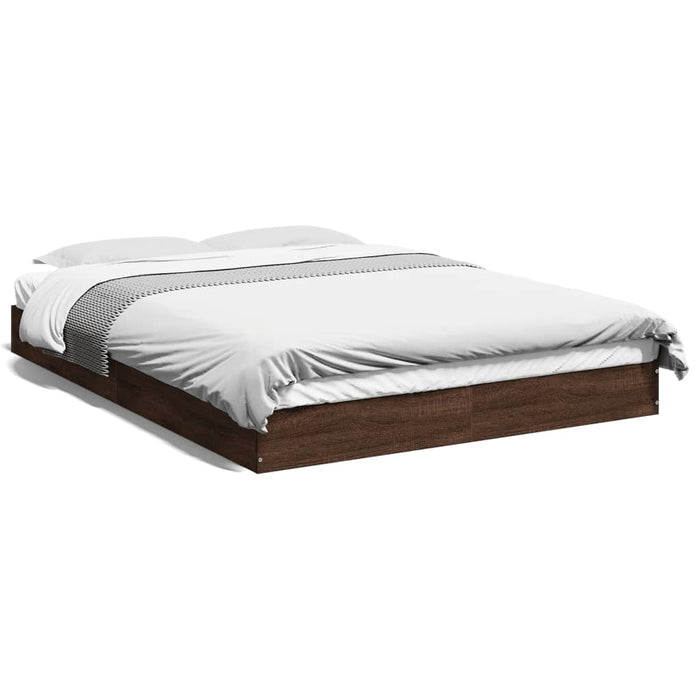 Bed Frame without Mattress Brown Oak 120x200 cm Engineered Wood