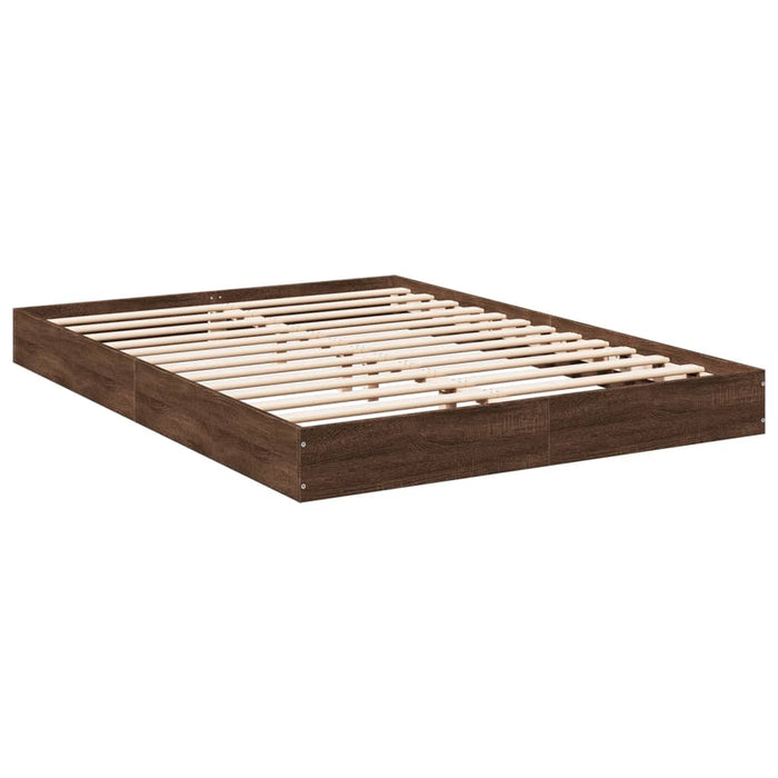 Bed Frame without Mattress Brown Oak 120x200 cm Engineered Wood