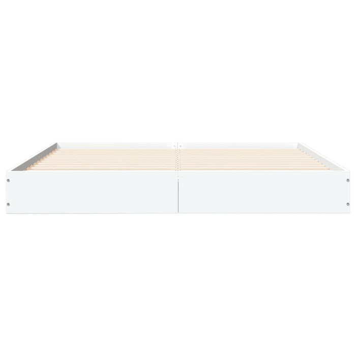 Bed Frame without Mattress White 135x190 cm Double Engineered Wood