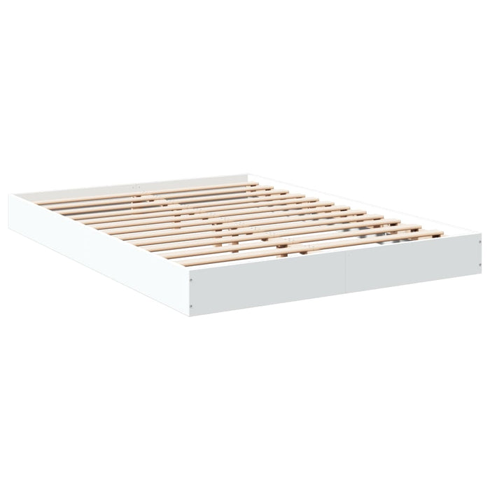 Bed Frame without Mattress White 135x190 cm Double Engineered Wood