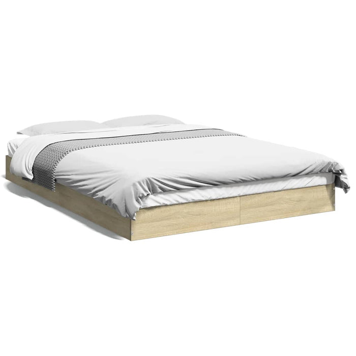 Bed Frame without Mattress Sonoma Oak 135x190 cm Double Engineered Wood