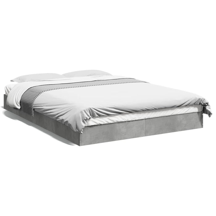 Bed Frame without Mattress Concrete Grey 120x190 cm Small Double