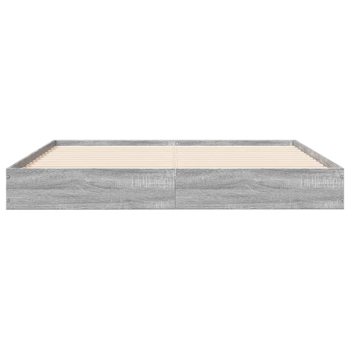 Bed Frame without Mattress Grey Sonoma 120x190 cm Small Double Engineered Wood