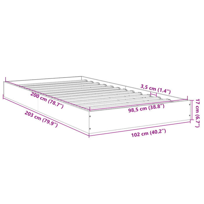 Bed Frame without Mattress White 100x200 cm Engineered Wood