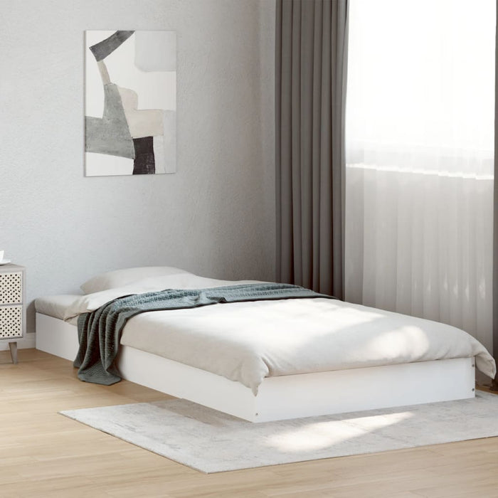 Bed Frame without Mattress White 100x200 cm Engineered Wood