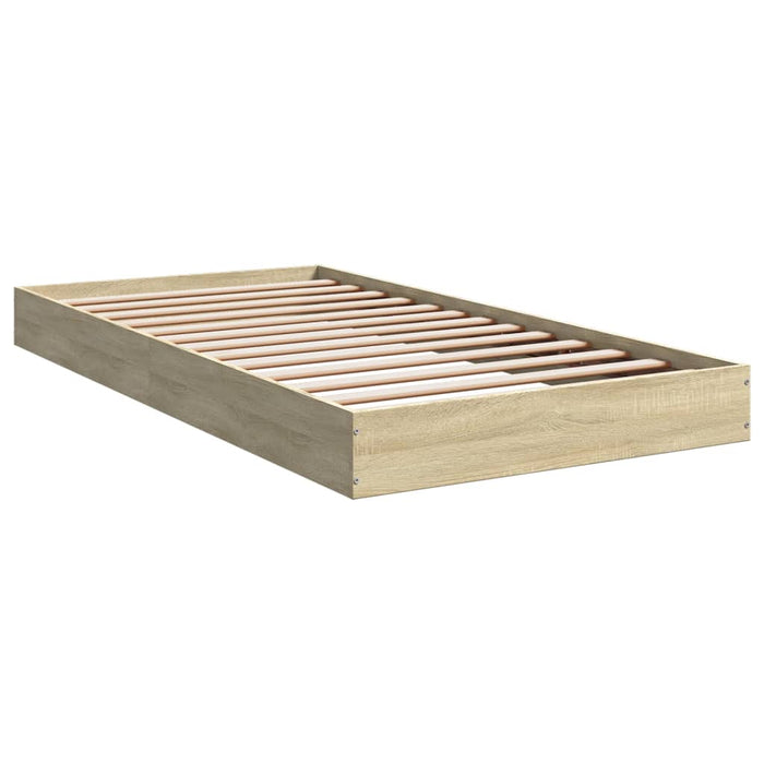 Bed Frame without Mattress Sonoma Oak 100x200 cm Engineered Wood