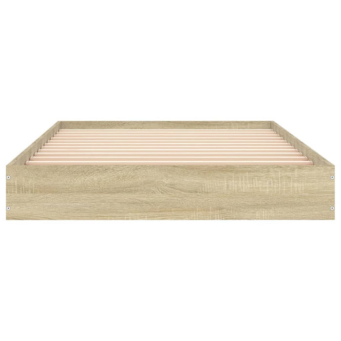 Bed Frame without Mattress Sonoma Oak 100x200 cm Engineered Wood