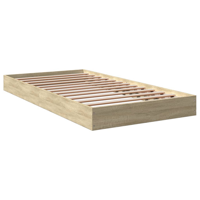 Bed Frame without Mattress Sonoma Oak 100x200 cm Engineered Wood