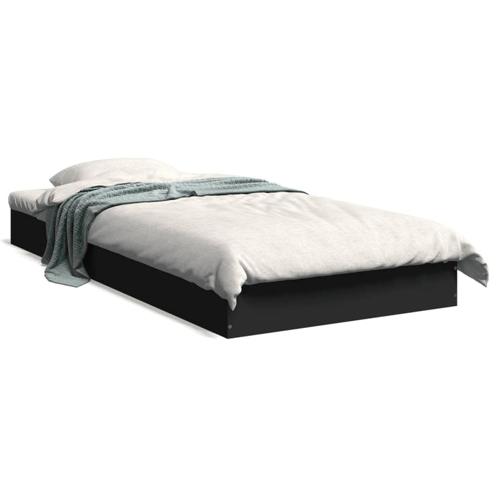 Bed Frame without Mattress Black 90x200 cm Engineered Wood