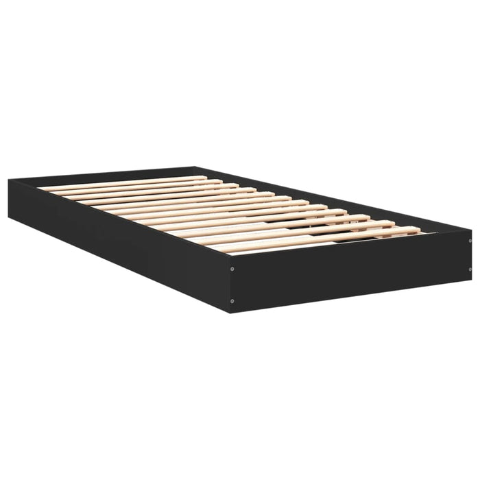 Bed Frame without Mattress Black 90x200 cm Engineered Wood