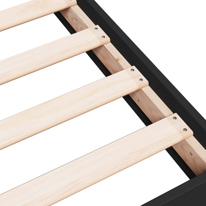 Bed Frame without Mattress Black 90x200 cm Engineered Wood