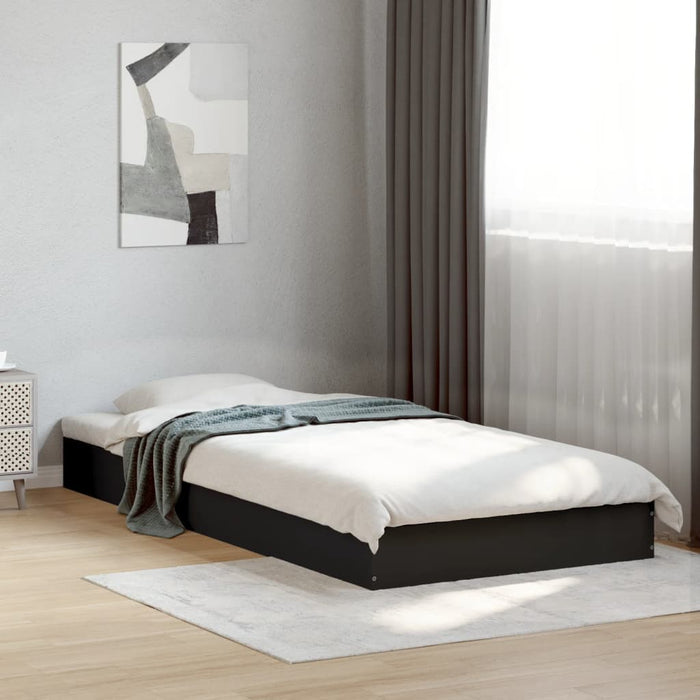 Bed Frame without Mattress Black 90x200 cm Engineered Wood