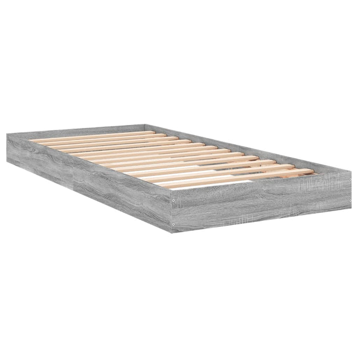 Bed Frame without Mattress Grey Sonoma 90x200 cm Engineered Wood