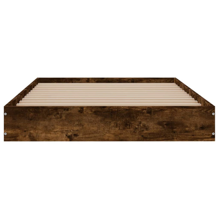 Bed Frame without Mattress Smoked Oak 90x190 cm Single Engineered Wood