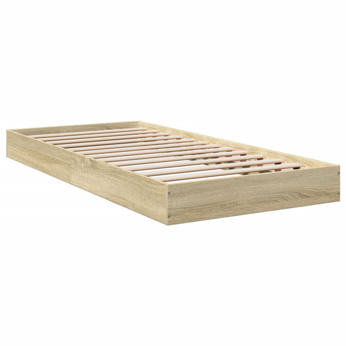 Bed Frame without Mattress Sonoma Oak 75x190 cm Small Single Engineered Wood