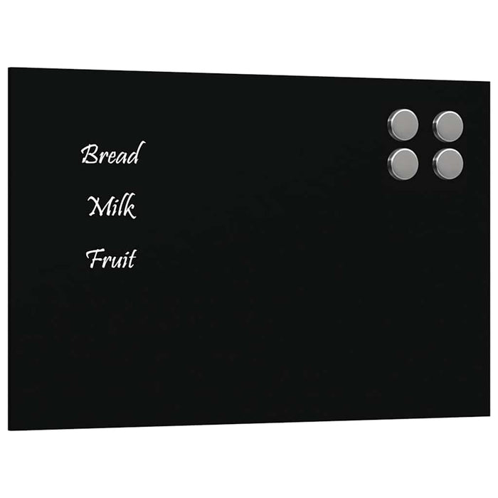 Wall-mounted Magnetic Board Black 30x20 cm Tempered Glass