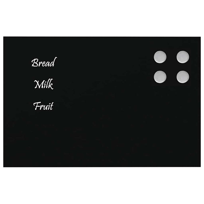 Wall-mounted Magnetic Board Black 30x20 cm Tempered Glass