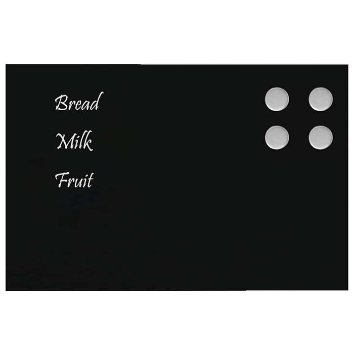 Wall-mounted Magnetic Board Black 40x30 cm Tempered Glass