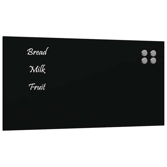 Wall-mounted Magnetic Board Black 80x40 cm Tempered Glass