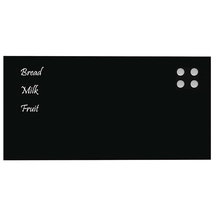 Wall-mounted Magnetic Board Black 80x40 cm Tempered Glass