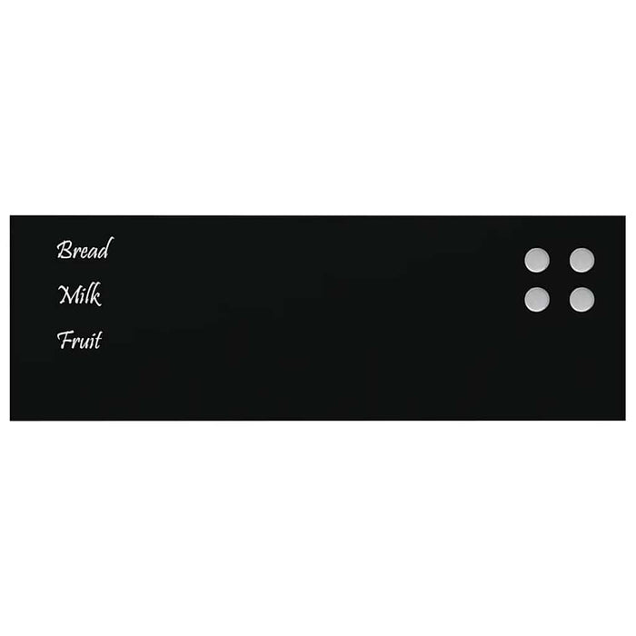 Wall-mounted Magnetic Board Black 60x20 cm Tempered Glass