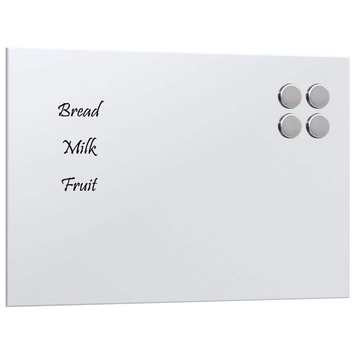 Wall-mounted Magnetic Board White 30x20 cm Tempered Glass