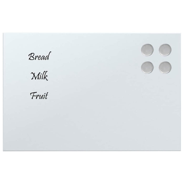 Wall-mounted Magnetic Board White 30x20 cm Tempered Glass