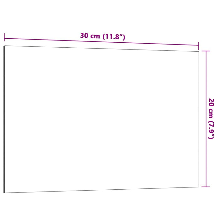 Wall-mounted Magnetic Board White 30x20 cm Tempered Glass