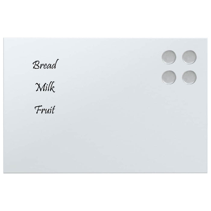 Wall-mounted Magnetic Board White 40x30 cm Tempered Glass