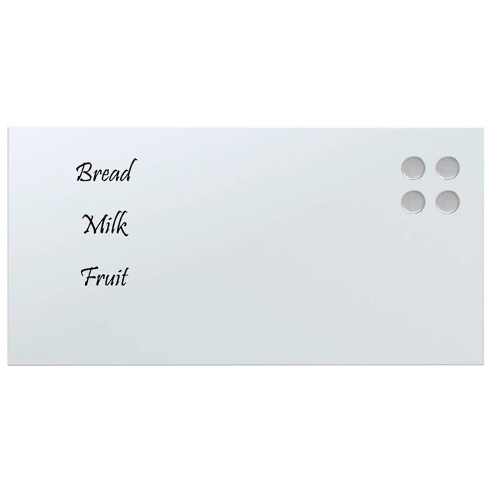 Wall-mounted Magnetic Board White 60x30 cm Tempered Glass