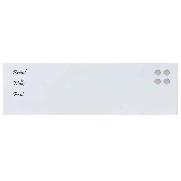 Wall-mounted Magnetic Board White 100x30 cm Tempered Glass