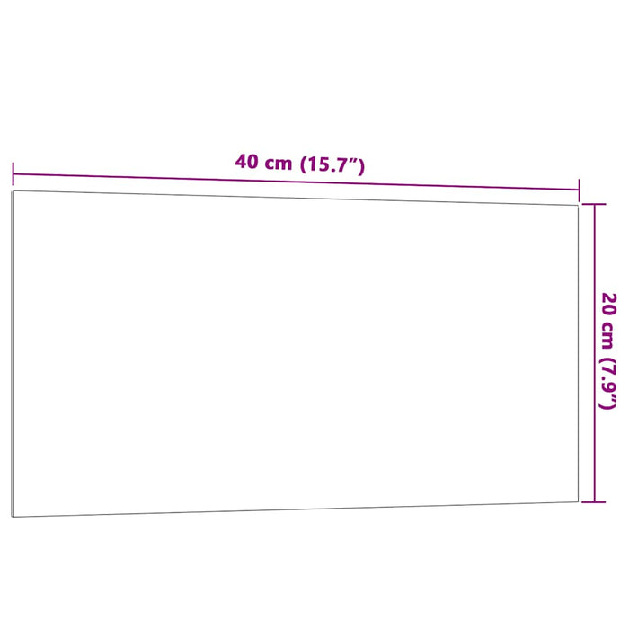 Wall-mounted Magnetic Board White 40x20 cm Tempered Glass