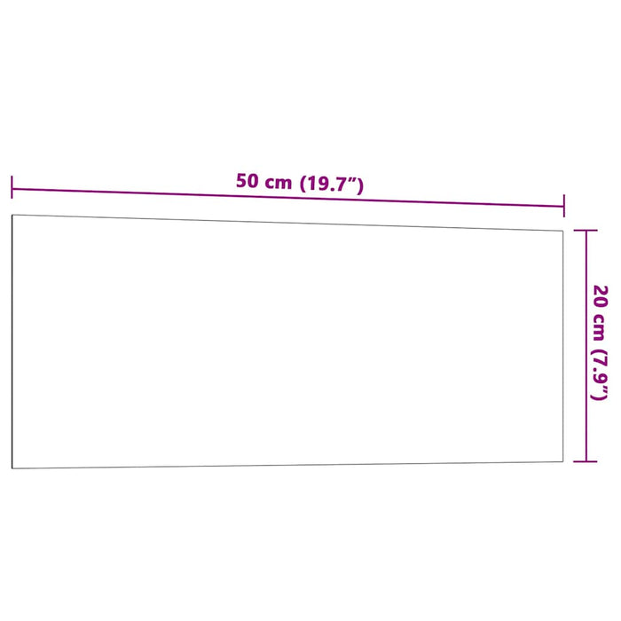 Wall-mounted Magnetic Board White 50x20 cm Tempered Glass