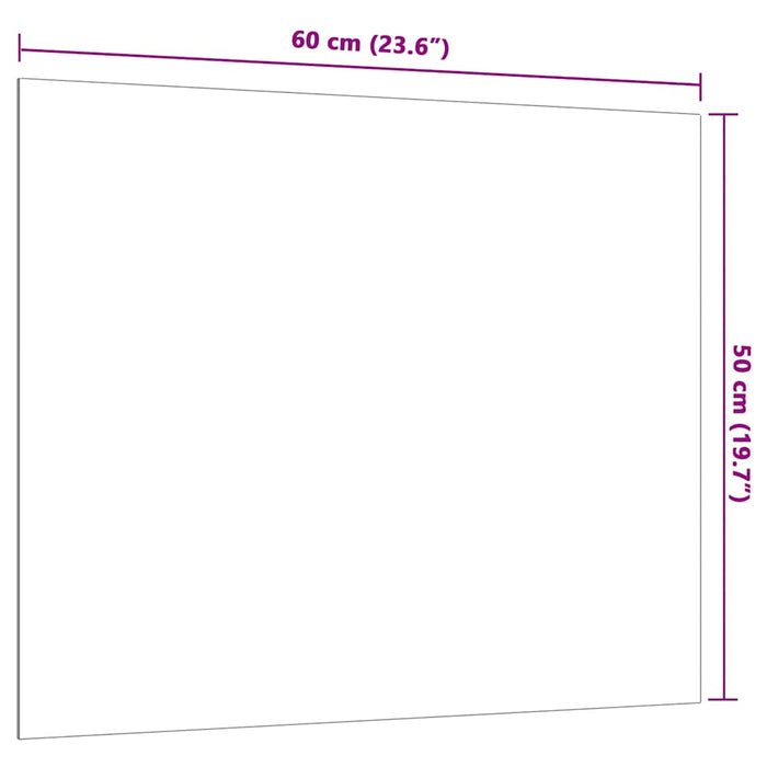 Wall-mounted Magnetic Board White 60x50 cm Tempered Glass