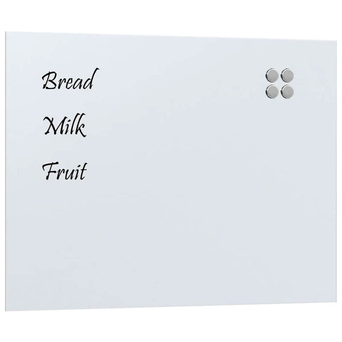 Wall-mounted Magnetic Board White 80x60 cm Tempered Glass