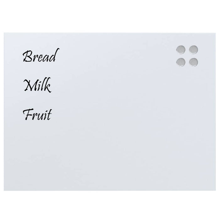 Wall-mounted Magnetic Board White 80x60 cm Tempered Glass